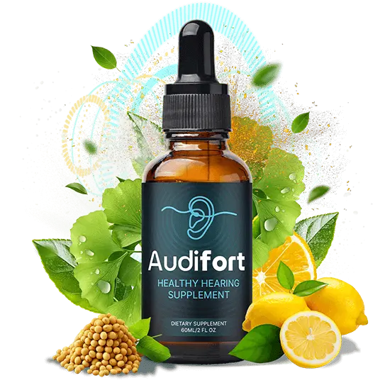 Audifort supplement bottle with a dropper cap